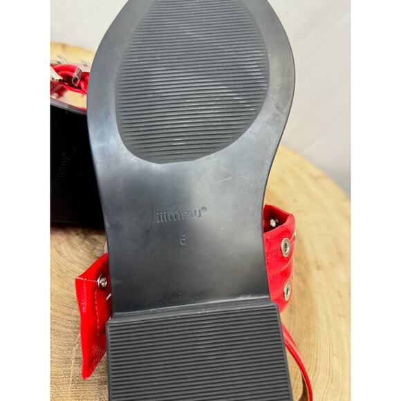 Brand New Red Patent Leather Buckle Flats with Grommets - Size 6 (NWT) - Picture 10 of 10